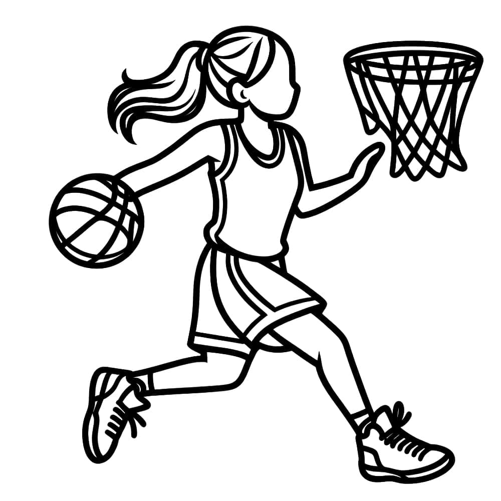 Ücretsiz Basketbol Yazdırılabilir Boyama Sayfası