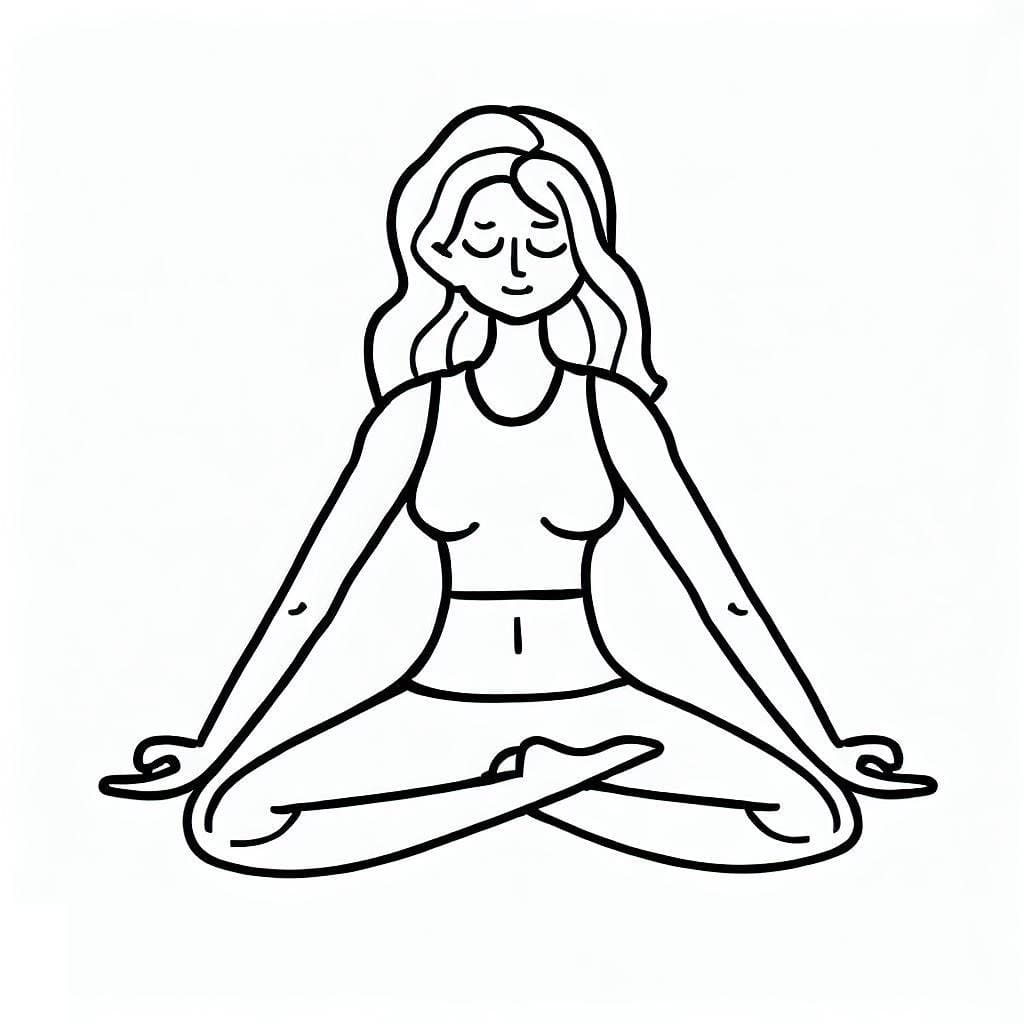 Ücretsiz Baskı Yoga Boyama Sayfası