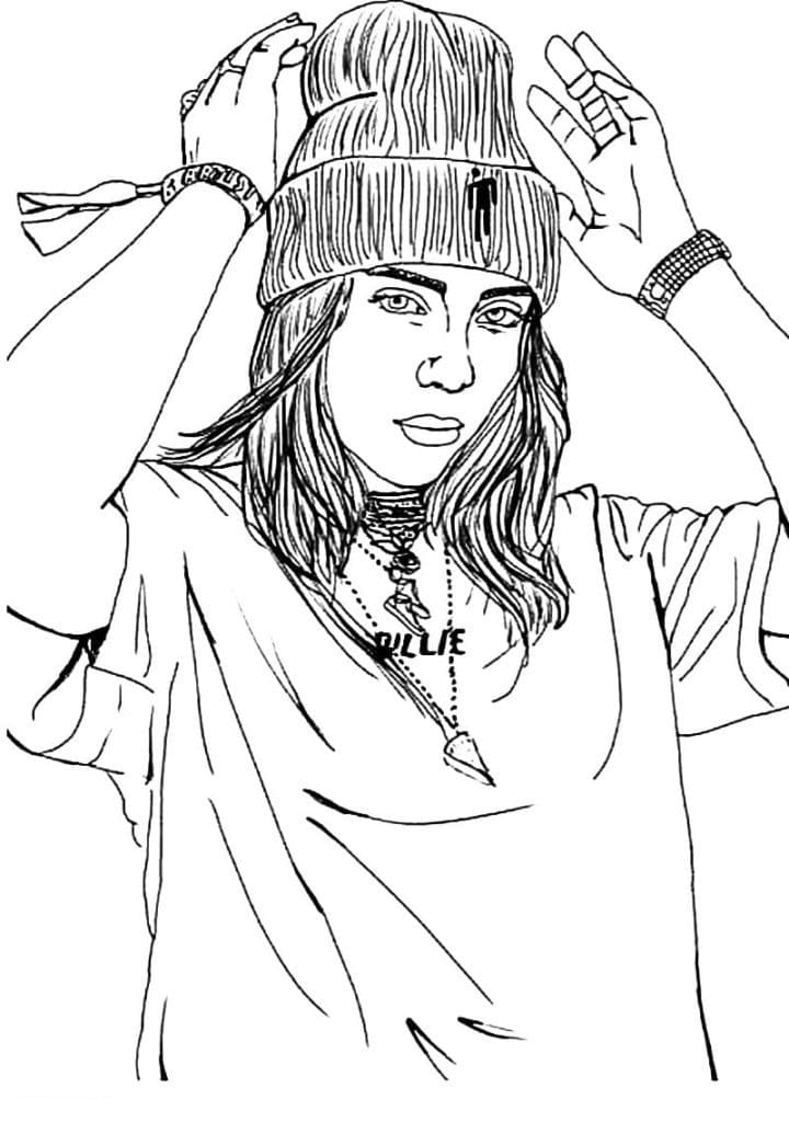 Ücretsiz Billie Eilish Resim Boyama Sayfası