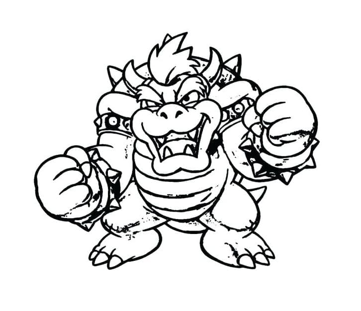 Ücretsiz Bowser Resmi Boyama Sayfası