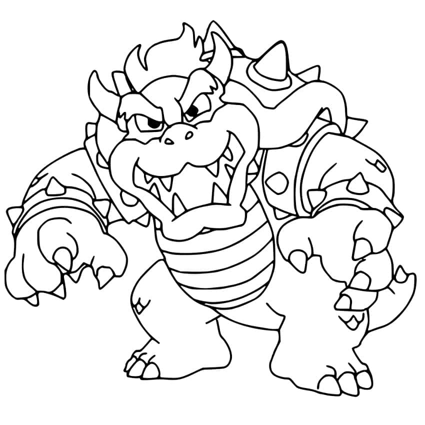 Ücretsiz Bowser Yazdırılabilir Boyama Sayfası
