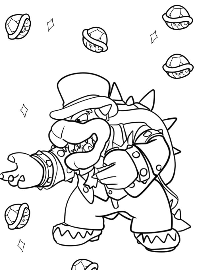 Ücretsiz Bowser Boyama Sayfası