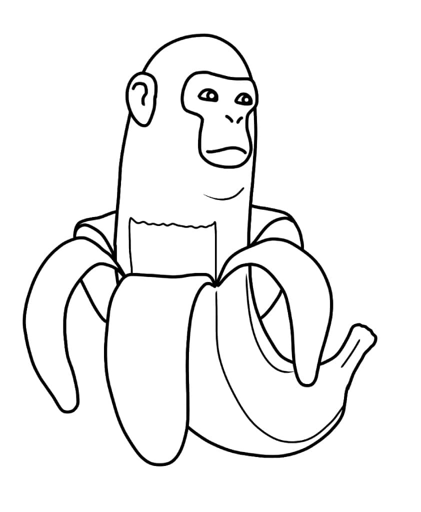 Ücretsiz Chimpanzini Bananini Boyama Sayfası