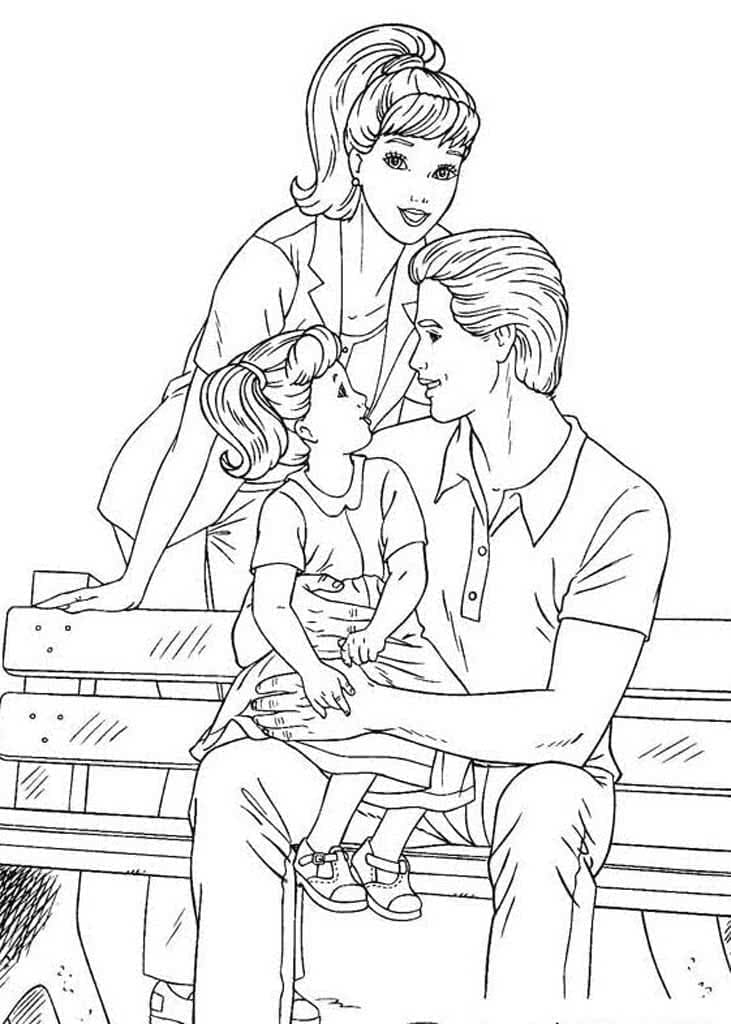 Ücretsiz Çocuklar İçin Aile Boyama Sayfası