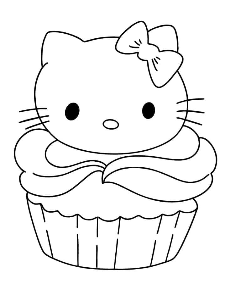 Ücretsiz Çocuklar İçin Cupcake Boyama Sayfası