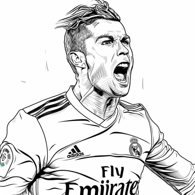 Ücretsiz Cristiano Ronaldo Baskı Boyama Sayfası