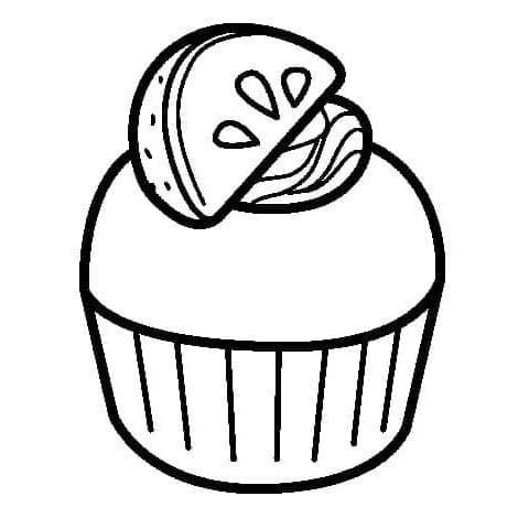 Ücretsiz Cupcake Görseli Boyama Sayfası