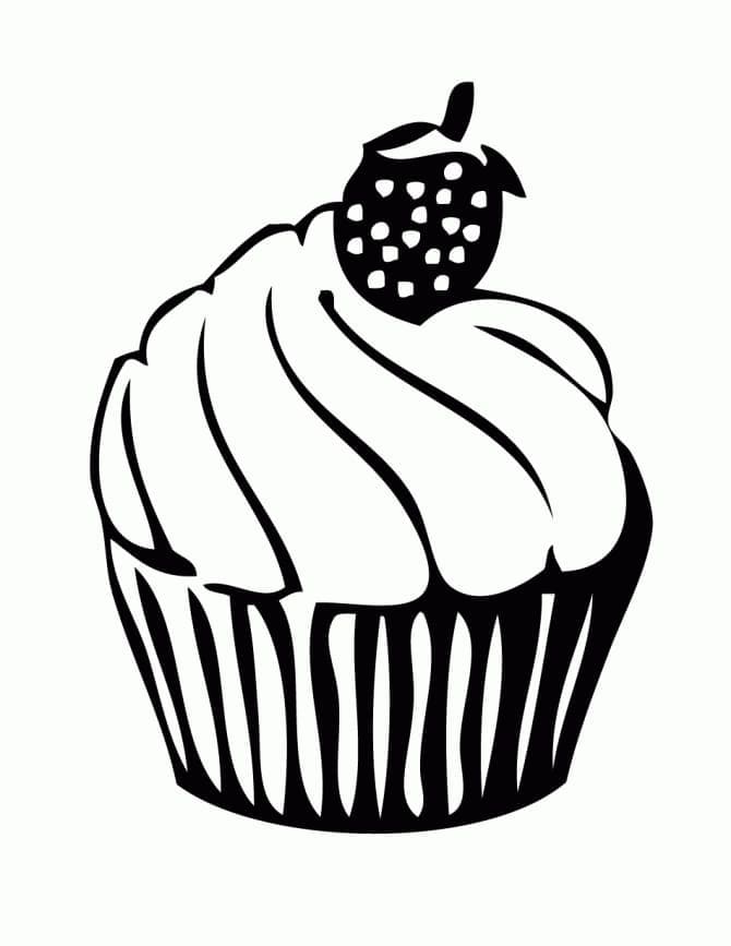 Ücretsiz Cupcake Yazdırılabilir Boyama Sayfası