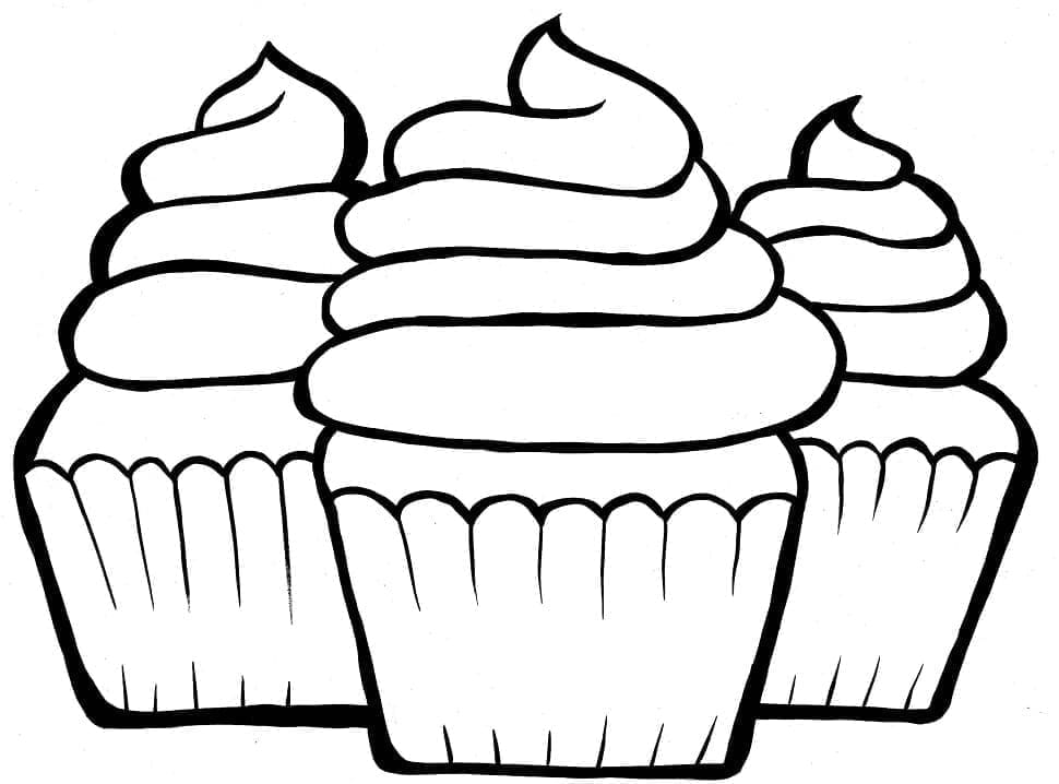Ücretsiz Cupcake Boyama Sayfası