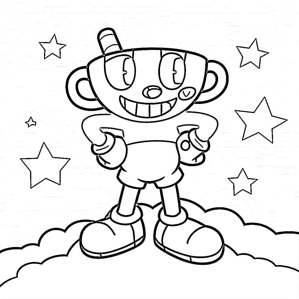 Ücretsiz Cuphead Çocuklar İçin Boyama Sayfası