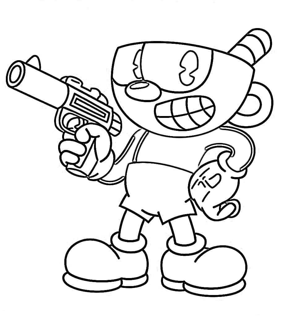 Ücretsiz Cuphead Resmi Boyama Sayfası