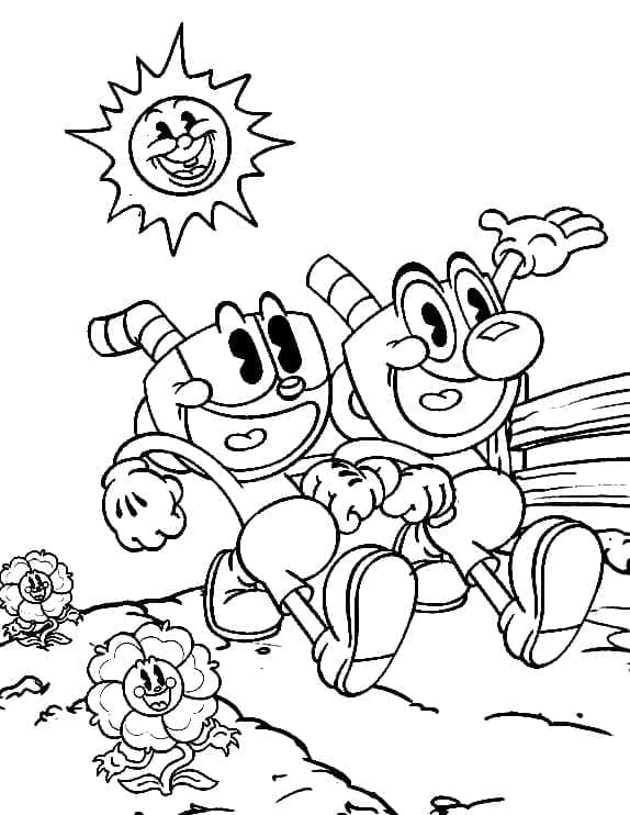 Ücretsiz Cuphead Yazdırılabilir Boyama Sayfası