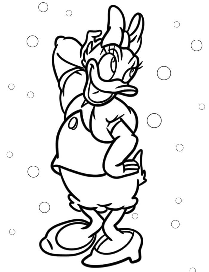 Ücretsiz Daisy Duck görsel Boyama Sayfası