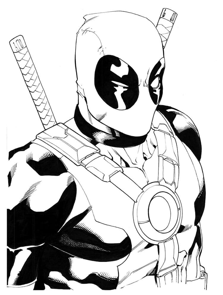 Ücretsiz Deadpool Boyama Sayfası