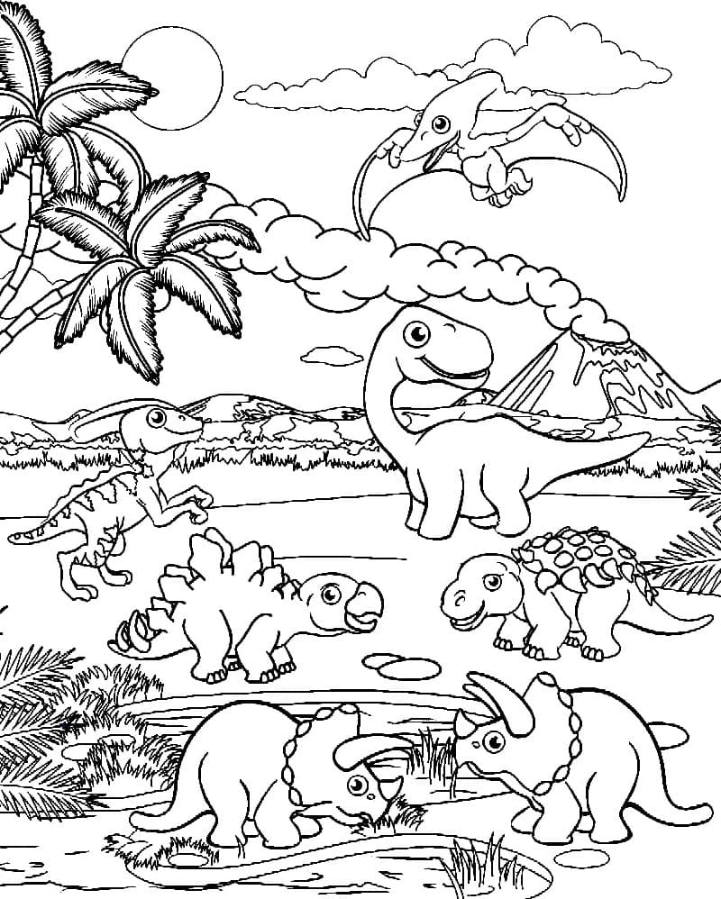 Ücretsiz Dinozor Resmi Boyama Sayfası