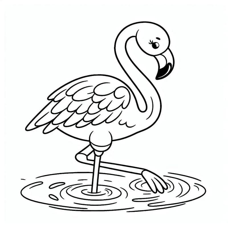 Ücretsiz Flamingo Boyama Sayfası