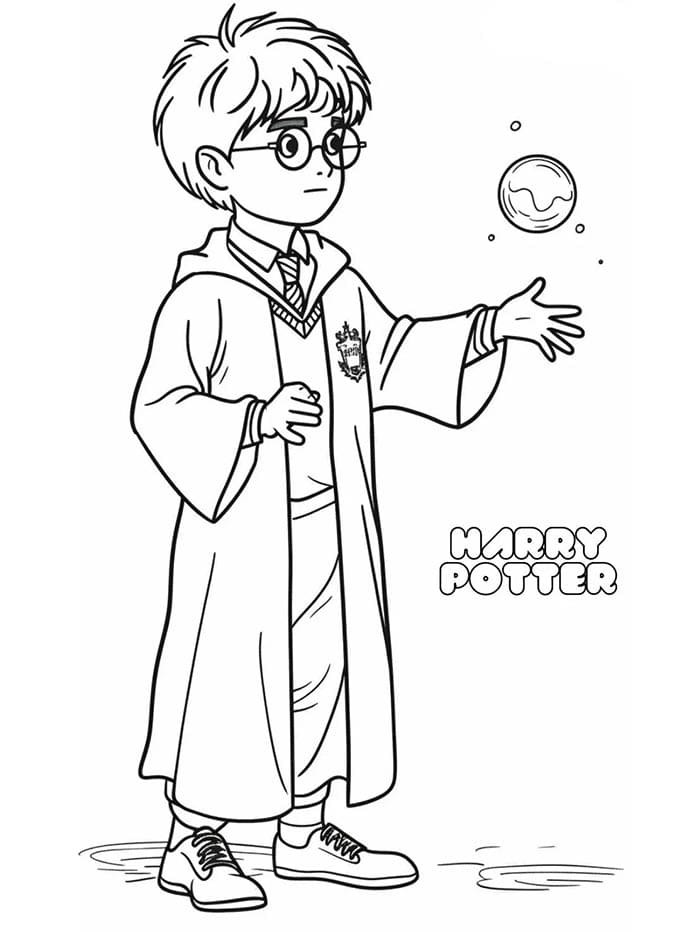 Ücretsiz Harry Potter Görseli Boyama Sayfası
