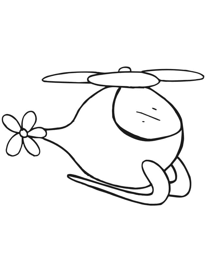Ücretsiz Helikopter Görseli Boyama Sayfası