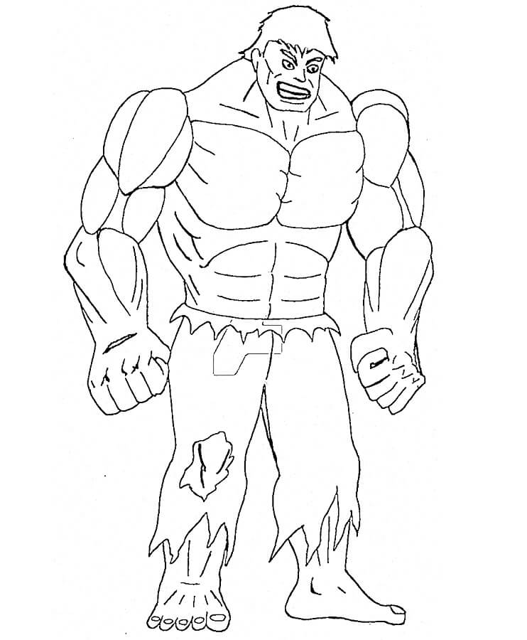Ücretsiz Hulk Görseli Boyama Sayfası