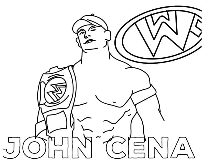 Ücretsiz John Cena Resim Boyama Sayfası