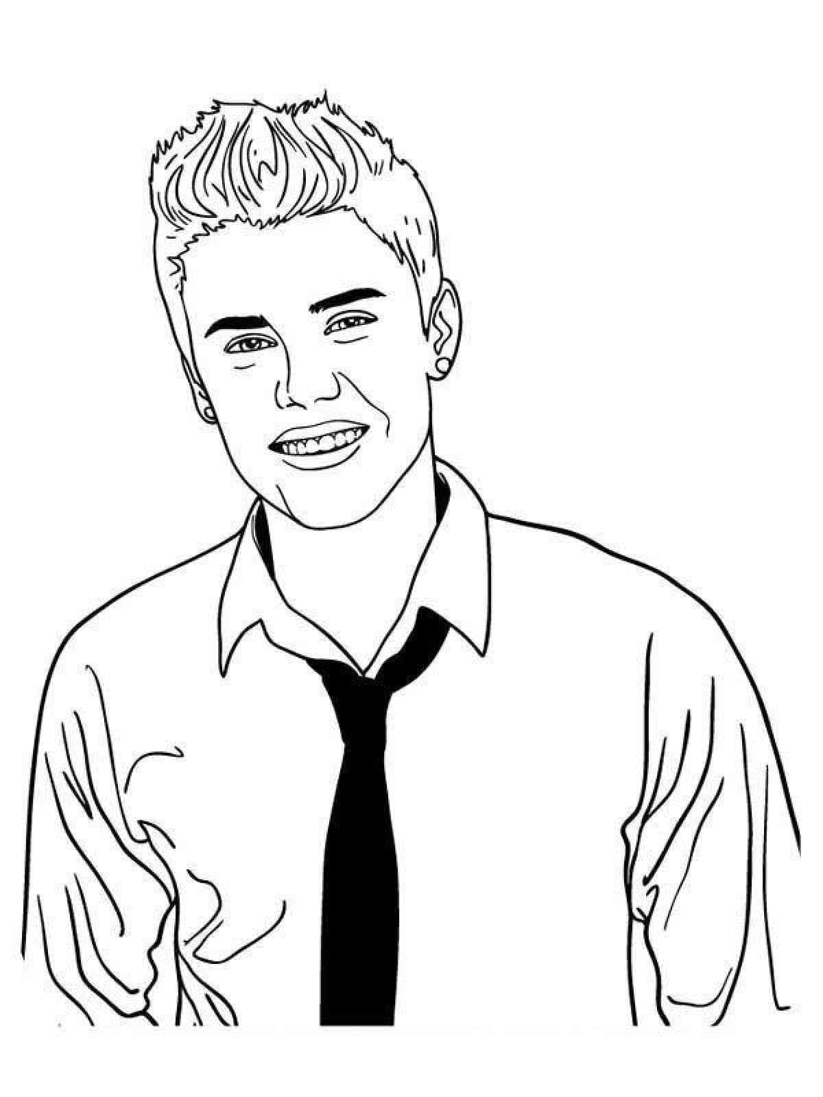 Ücretsiz Justin Bieber Yazdırılabilir Boyama Sayfası