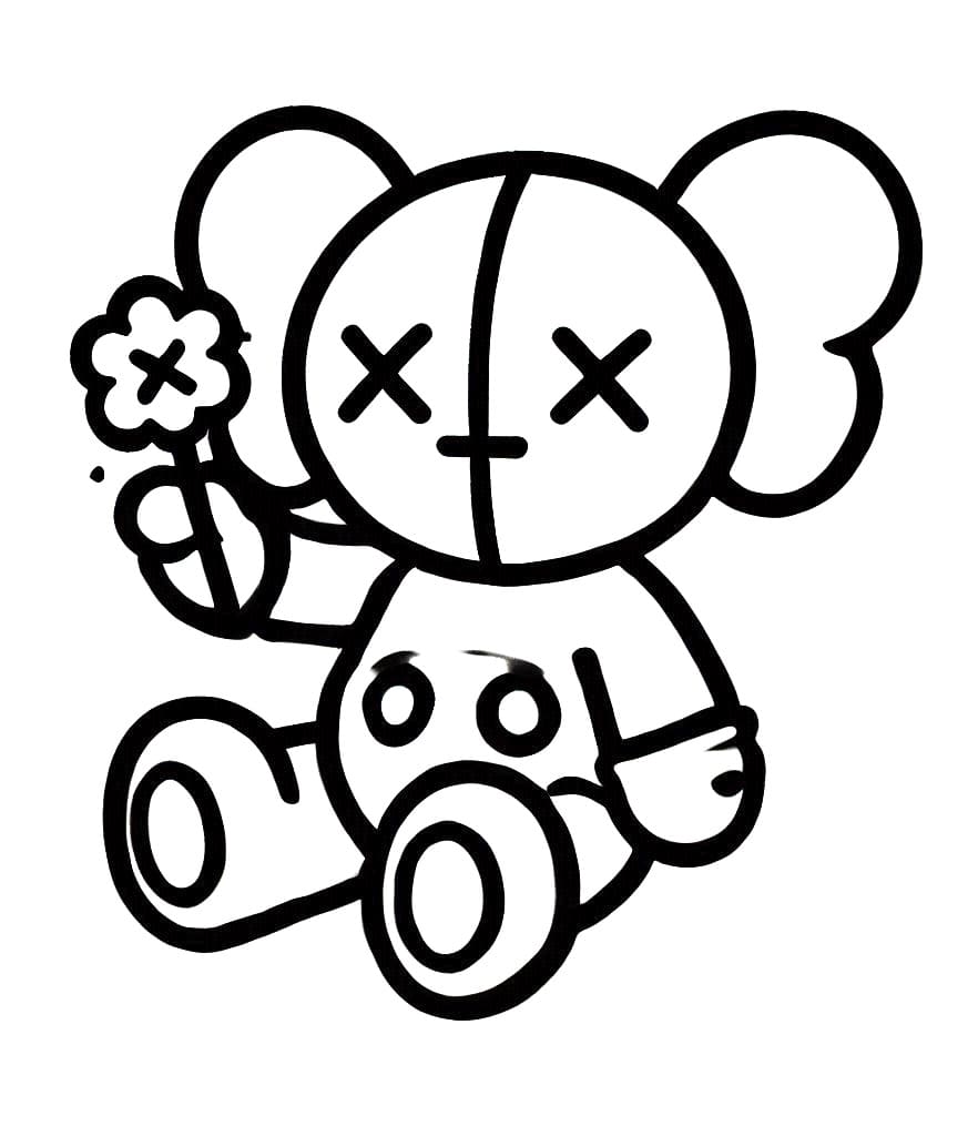 Ücretsiz Kaws görsel Boyama Sayfası