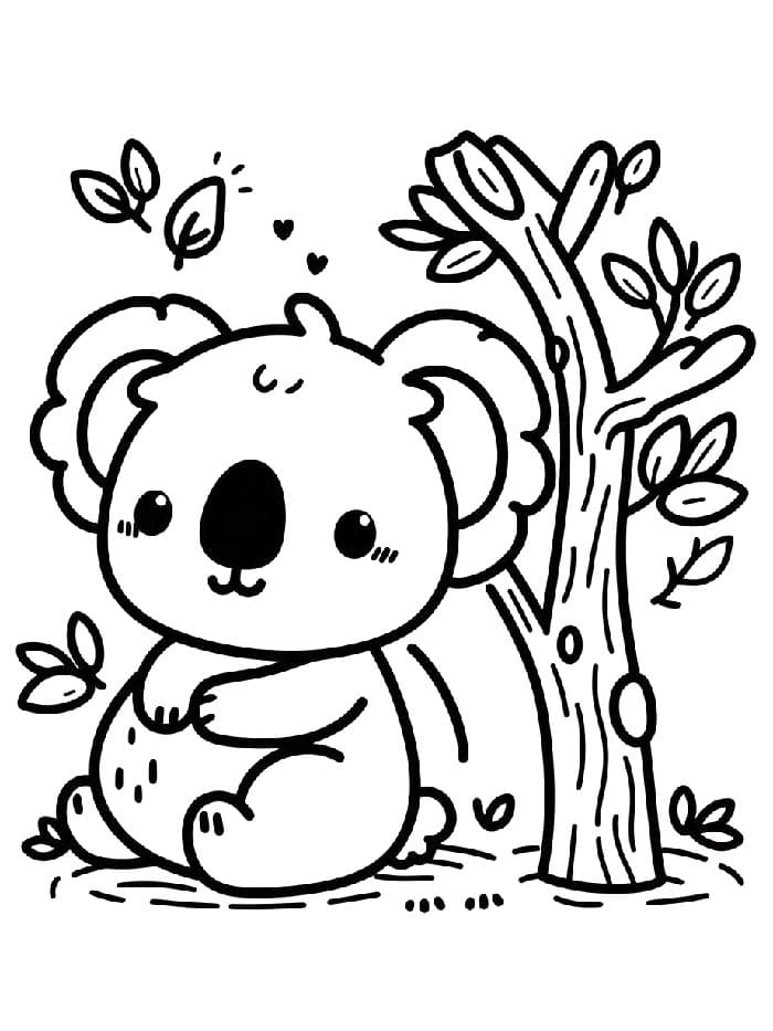 Ücretsiz Koala Yazdırılabilir Boyama Sayfası
