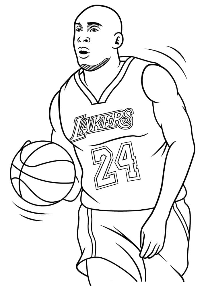 Ücretsiz Kobe Bryant Baskı İçin Boyama Sayfası