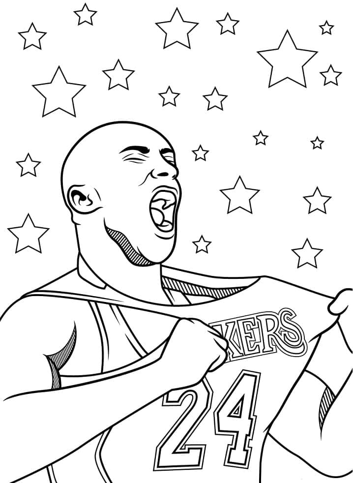 Ücretsiz Kobe Bryant Yazdırılabilir Boyama Sayfası