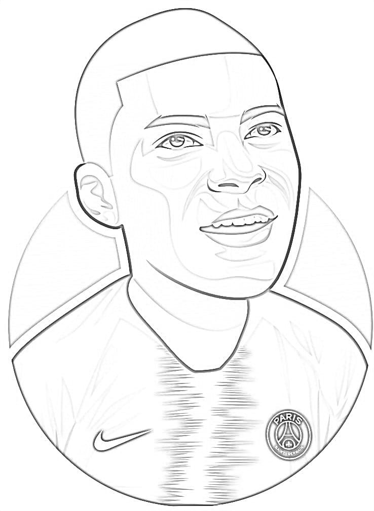 Ücretsiz Kylian Mbappe Çocuklar İçin Boyama Sayfası