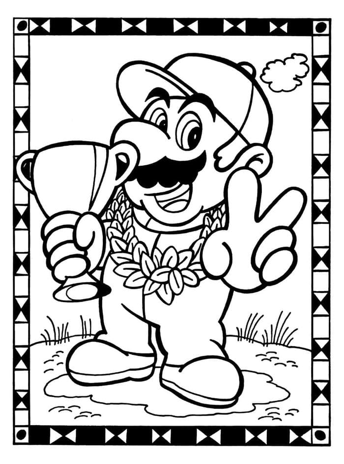 Ücretsiz Mario Çizimi Boyama Sayfası
