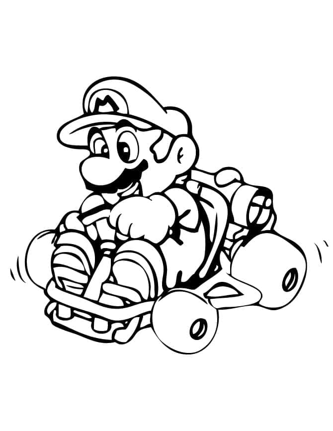 Ücretsiz Mario Kart çocuklar için Boyama Sayfası