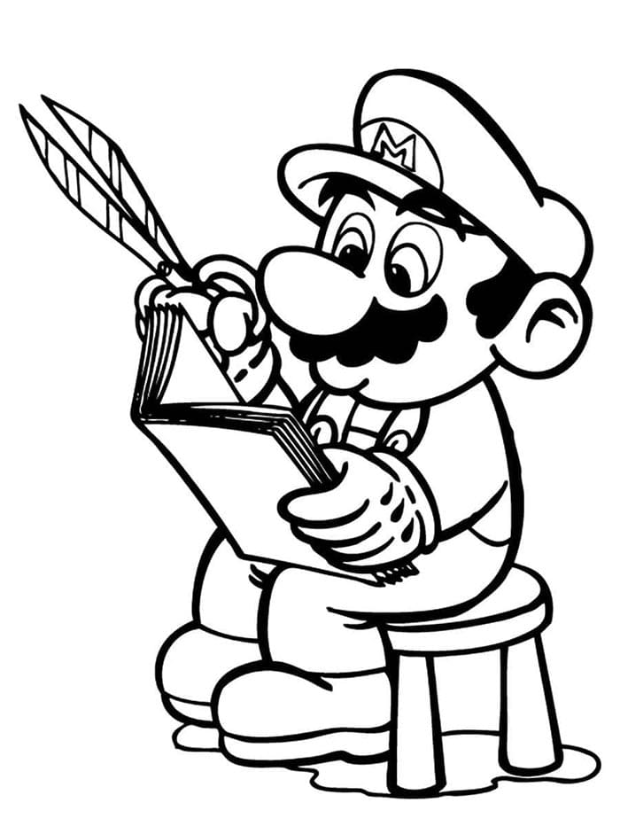 Ücretsiz Mario Yazdır Boyama Sayfası