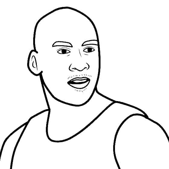Ücretsiz Michael Jordan Baskı İçin Boyama Sayfası