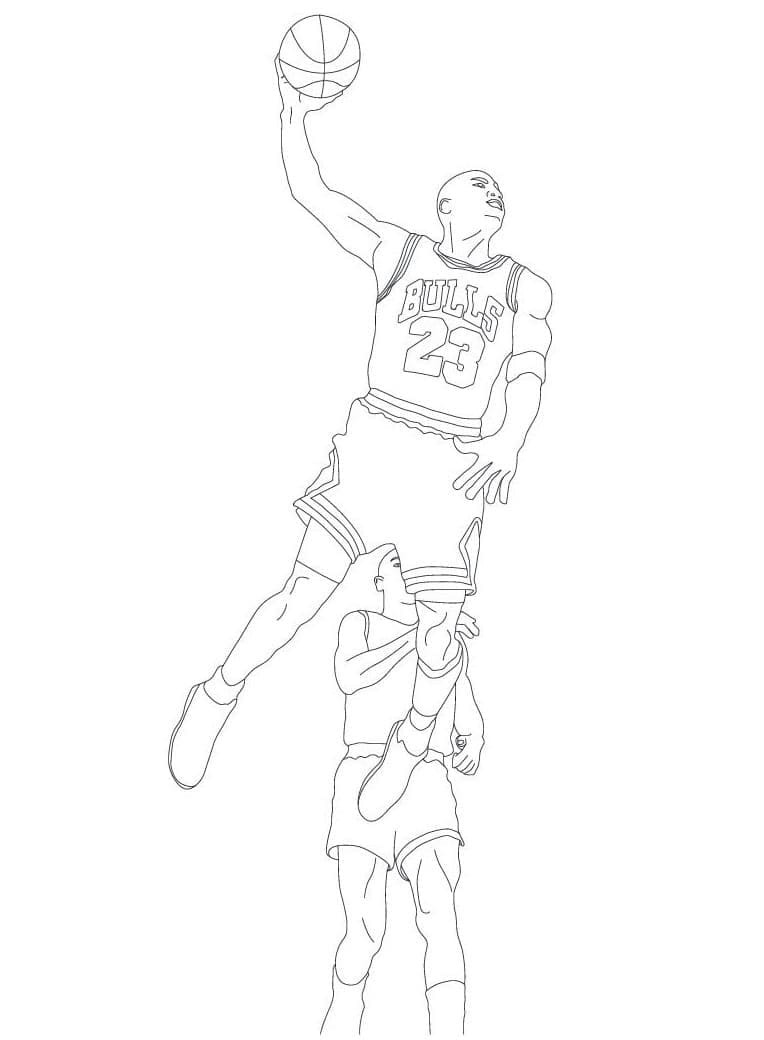 Ücretsiz Michael Jordan Yazdırılabilir Boyama Sayfası