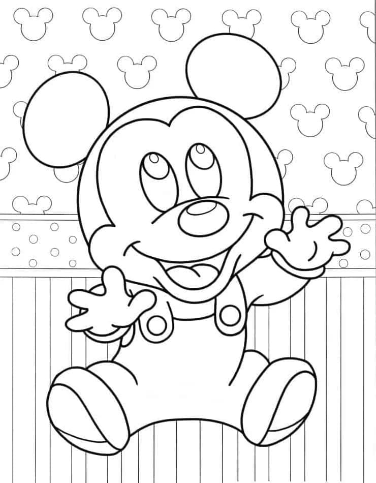 Ücretsiz Mickey Mouse görsel Boyama Sayfası