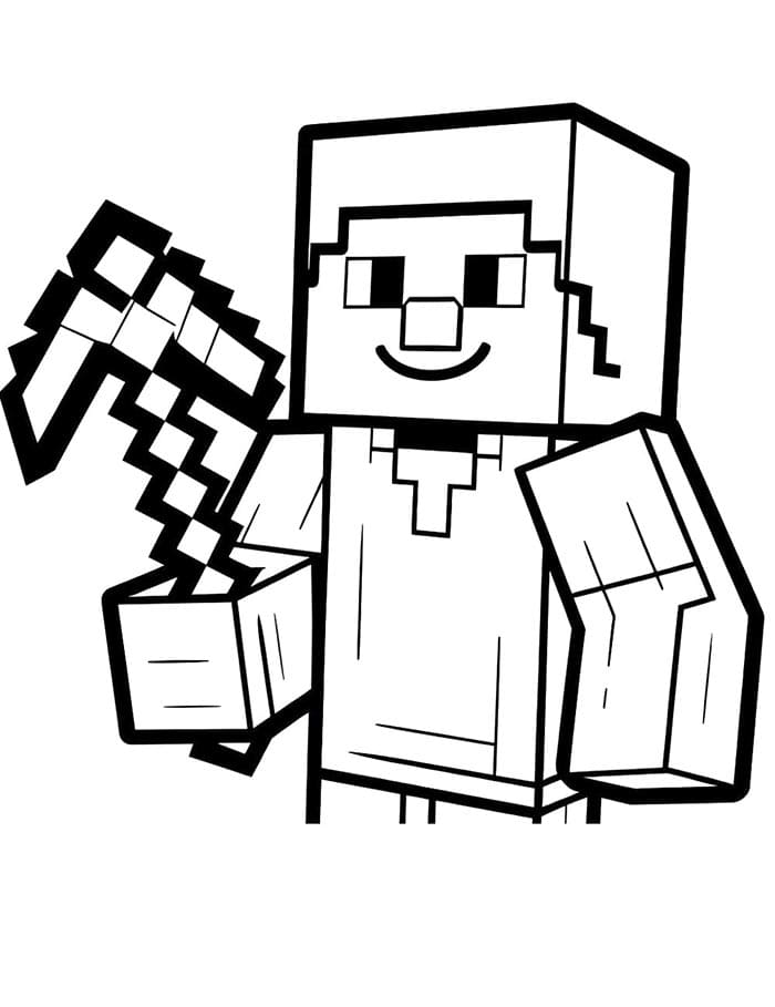 Ücretsiz Minecraft Çizimi Boyama Sayfası