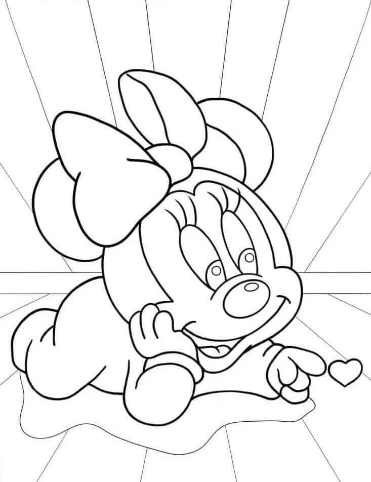 Ücretsiz Minnie Görseli Boyama Sayfası