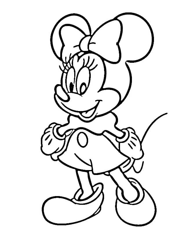 Ücretsiz Minnie Resmi Boyama Sayfası