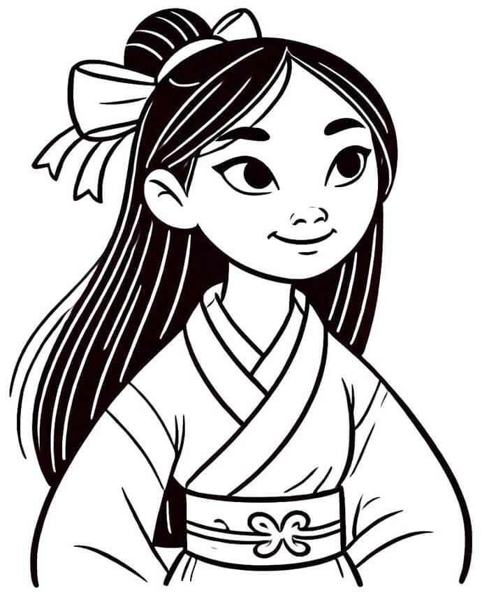 Ücretsiz Mulan Resmi Boyama Sayfası