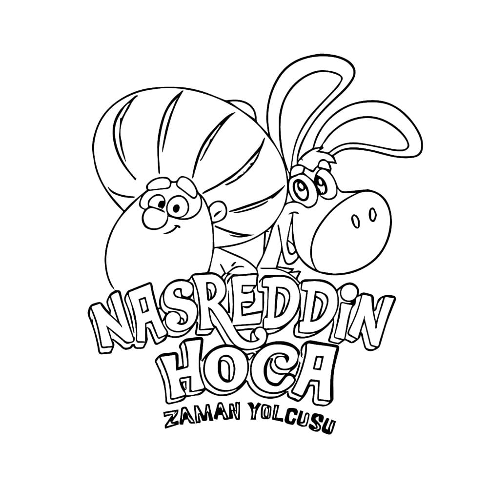 Ücretsiz Nasreddin Hoca Zaman Yolcusu Çocuklar İçin Boyama Sayfası