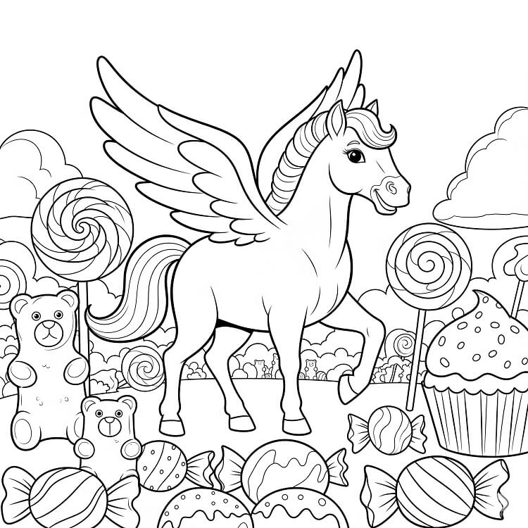 Ücretsiz Pegasus Yazdırılabilir Boyama Sayfası