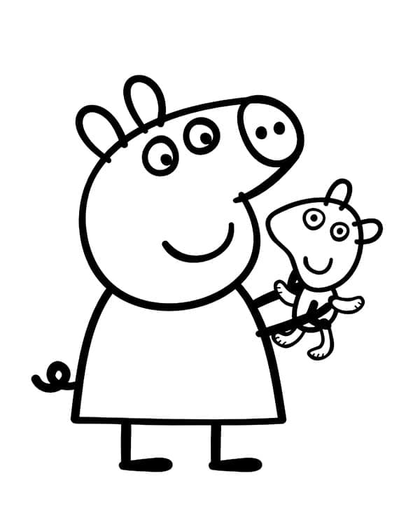 Ücretsiz Peppa Pig Çocuklar İçin Boyama Sayfası