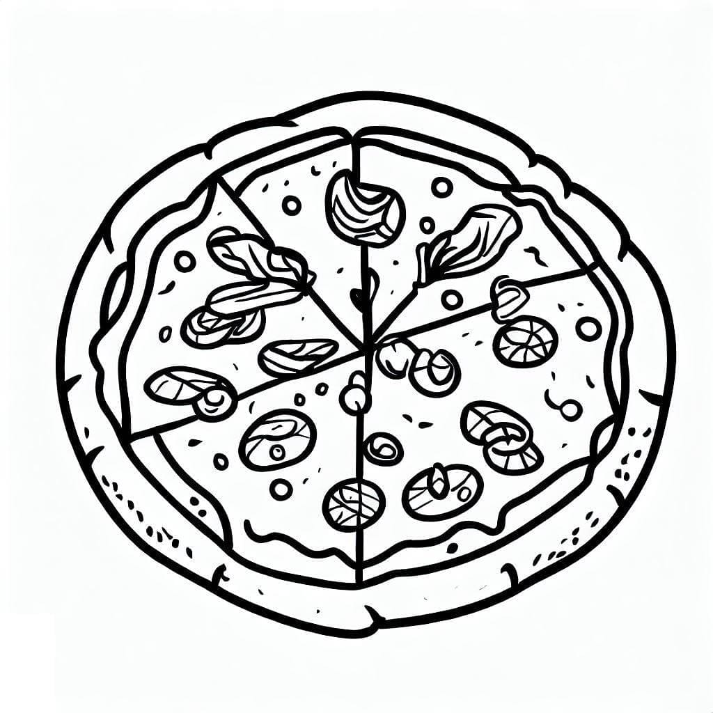 Ücretsiz Pizza Görseli Boyama Sayfası