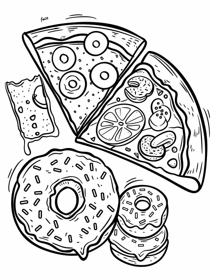 Ücretsiz Pizza Boyama Sayfası