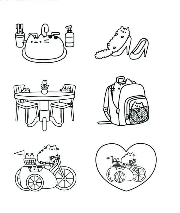 Ücretsiz Pusheen Boyama Sayfası