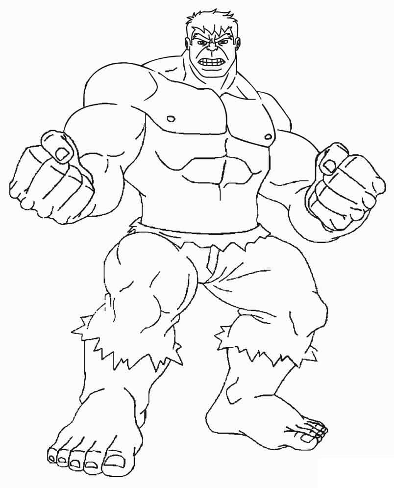 Ücretsiz Renklendirilecek Hulk Boyama Sayfası