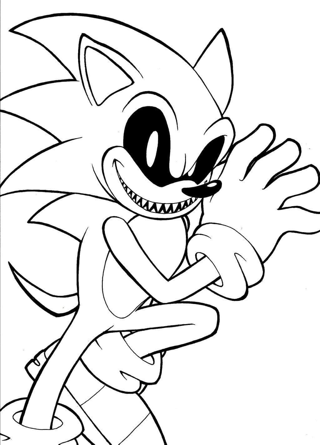 Ücretsiz Sonic Exe Çocuklar İçin Boyama Sayfası