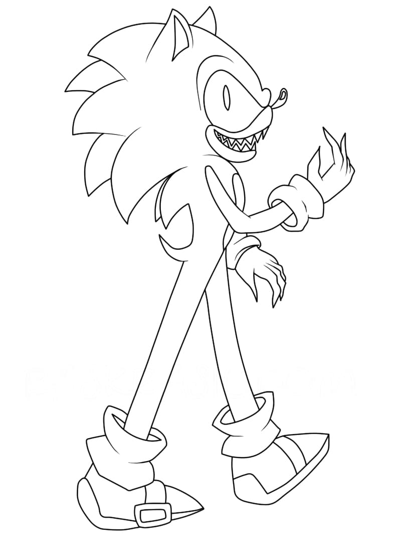 Ücretsiz Sonic Exe Yazdırılabilir Boyama Sayfası