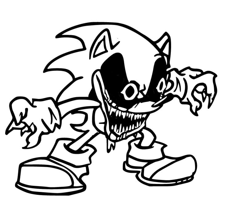Ücretsiz Sonic Exe Boyama Sayfası